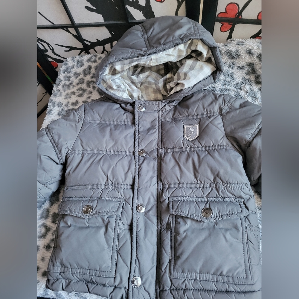 JACADI Grey toddler coat 23M